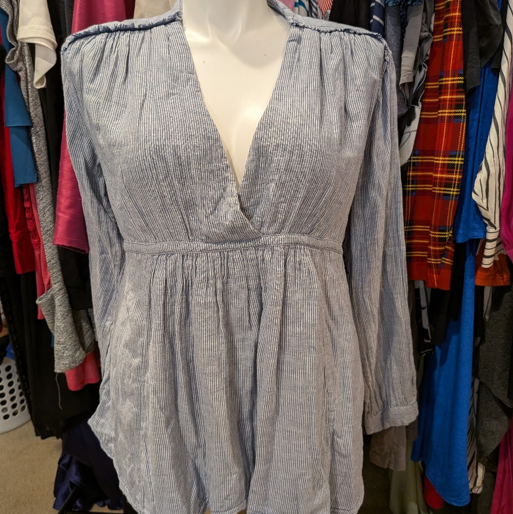We The Free Striped Blue Women's Top - L